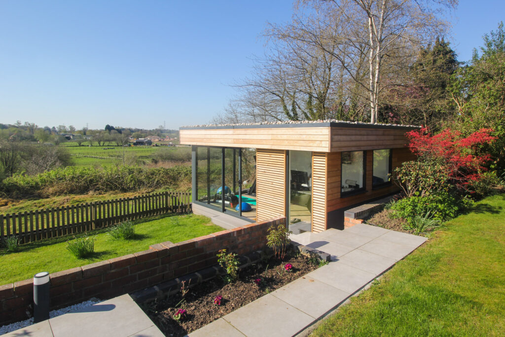 multi-purpose garden room in garden
