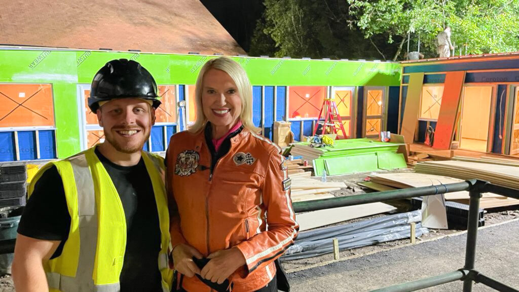 Dementia Action Week - Challenge Anneka - memory village Anneka Rice and Matt Leighton